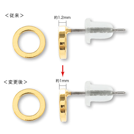 ステンレスピアス メタルリングミニ ゴールド – 貴和製作所オンラインストア