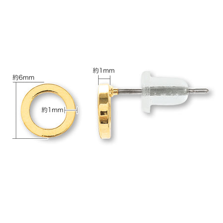 ステンレスピアス メタルリングミニ　ゴールド
