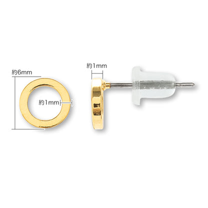ステンレスピアス メタルリングミニ　ゴールド