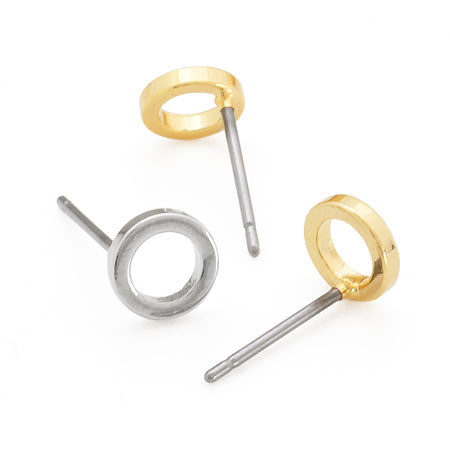 Stainless steel earrings metal ring mini gold