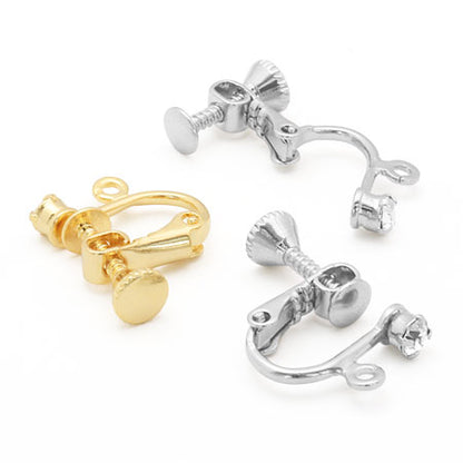 Earrings with screw spring stones crystal/G
