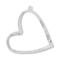 Metal parts with 1 line heart ring rhodium color