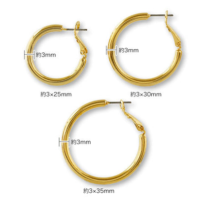 Chunky hoop stainless steel earrings round gold
