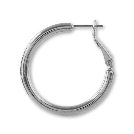 Chunky hoop stainless pierce round rhodium collar