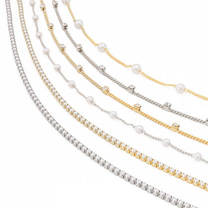Design chain continuous pearl white pearl/G