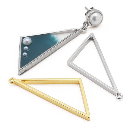 Resin frame triangle 1 ring rhodium color