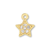Charm Cubic Zirconia Star No.1 Gold