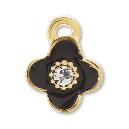 Charm Flower Veronica with Epo 1 ring Black/G