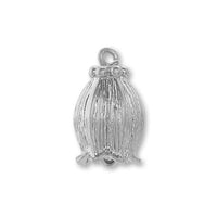 Charm lily of the valley with 2 rings rhodium color