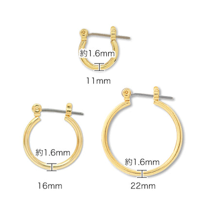 Earrings Titanium Hoop No.2 Rhodium Color