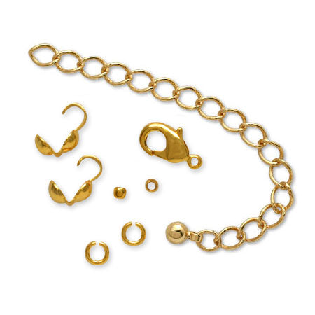 Metal fittings set for threading crab ring adjuster gold