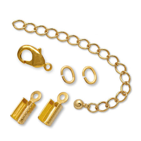 Metal fittings set for string caulking 4mm gold