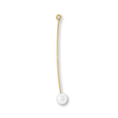 Metal stick curve pearl 1pc white / g