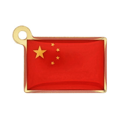 チャーム 国旗 中国 約10.5×15.5mm　ゴールド
