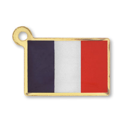 チャーム 国旗 フランス 約10.5×15.5mm　ゴールド