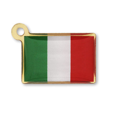 チャーム 国旗 イタリア 約10.5×15.5mm　ゴールド