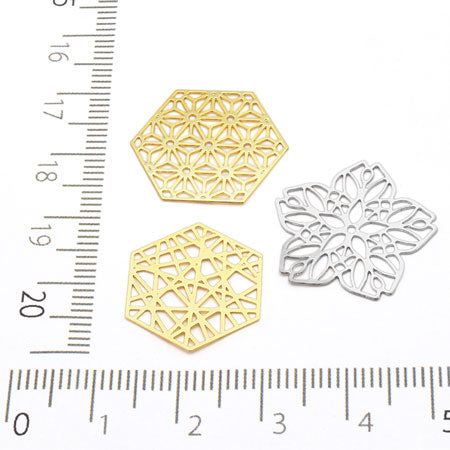 Etched parts sukashi cherry blossom gold