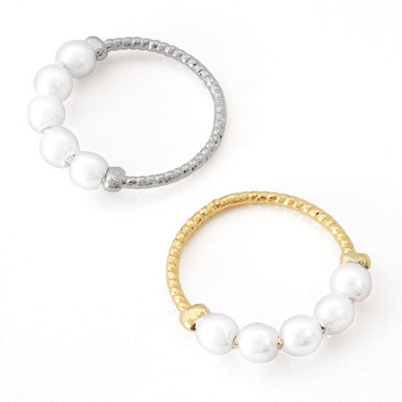 Design metal parts pearl ring pattern line gold