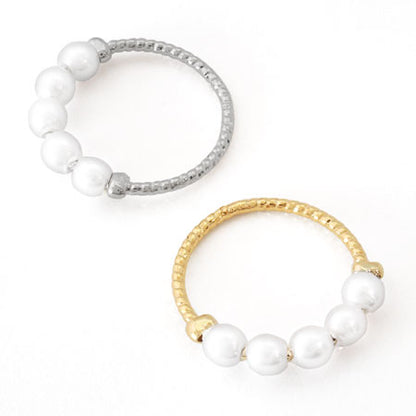Design metal parts pearl ring pattern line gold