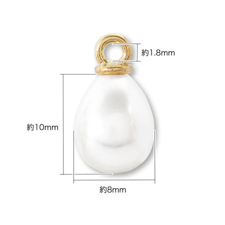 Pearl charm drop with heaton white/G