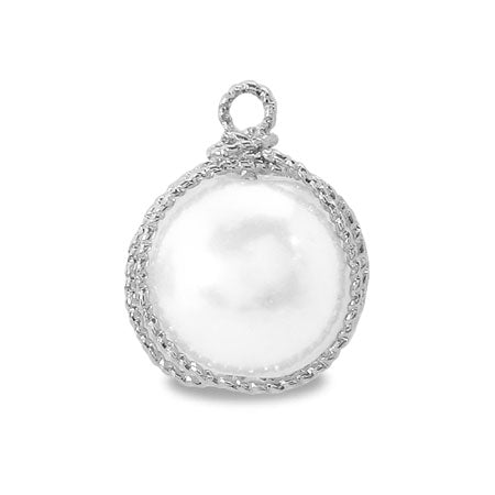 Wire charm wrapped pearl pattern line white/RC