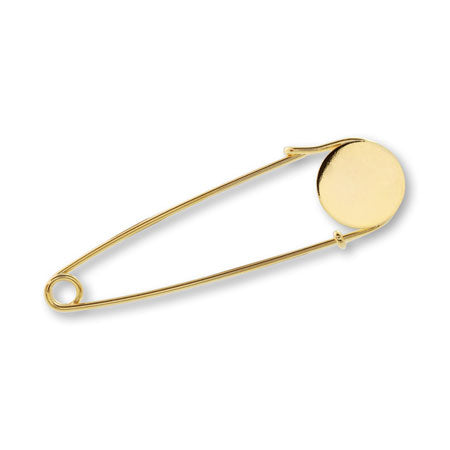 Kabuto pin with round plate gold