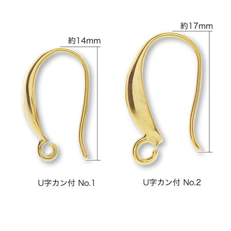 デザインフックピアス U字カン付 No.2　ゴールド