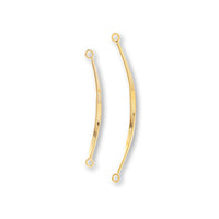 Metal stick flat curve 2 rings gold