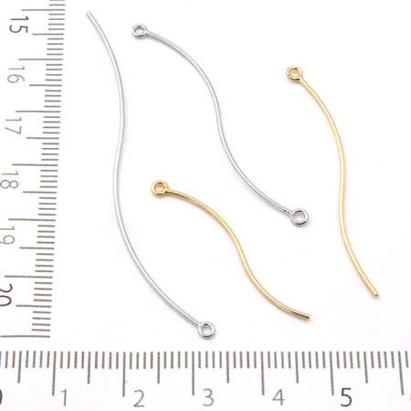 Metal stick round wire wave 2 rings gold