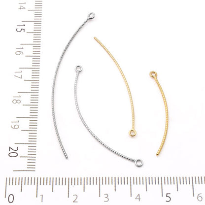 Metal stick pattern line curve 2 rings gold