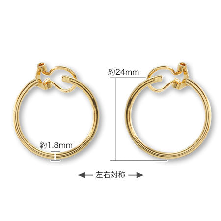 Earrings hoop spring type round wire rhodium color
