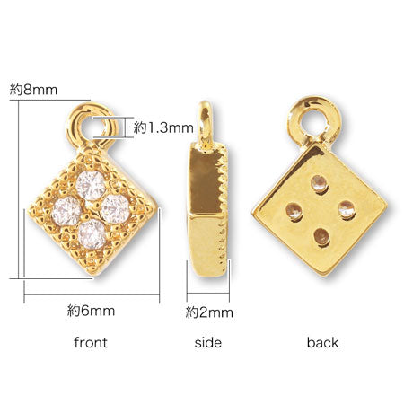 美品 GIGI ジジ K18 SQUARE CHARM スクエア チャーム