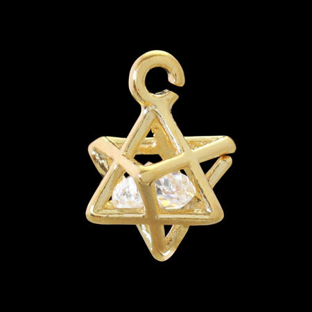 Charm cubic zirconia solid star gold