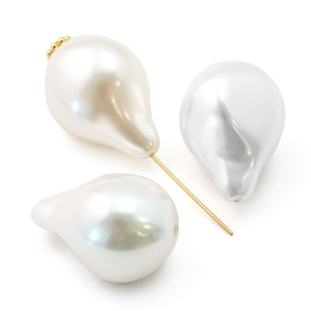 Resin pearl Baroque drop cream