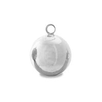 Charm metal ball rhodium color