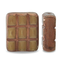Czech table cut rectangle brick caramel silky/B