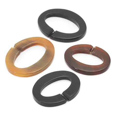 Buffalo Horn Parts Ring Oval Black [Outlet]