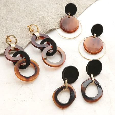 Buffalo Horn Parts Ring Oval Brown [Outlet]