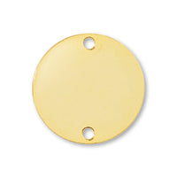 Metal-part round plate, two hole gold.