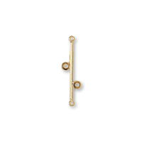 Metal stick with 2 square wire pedestals 2 rings gold