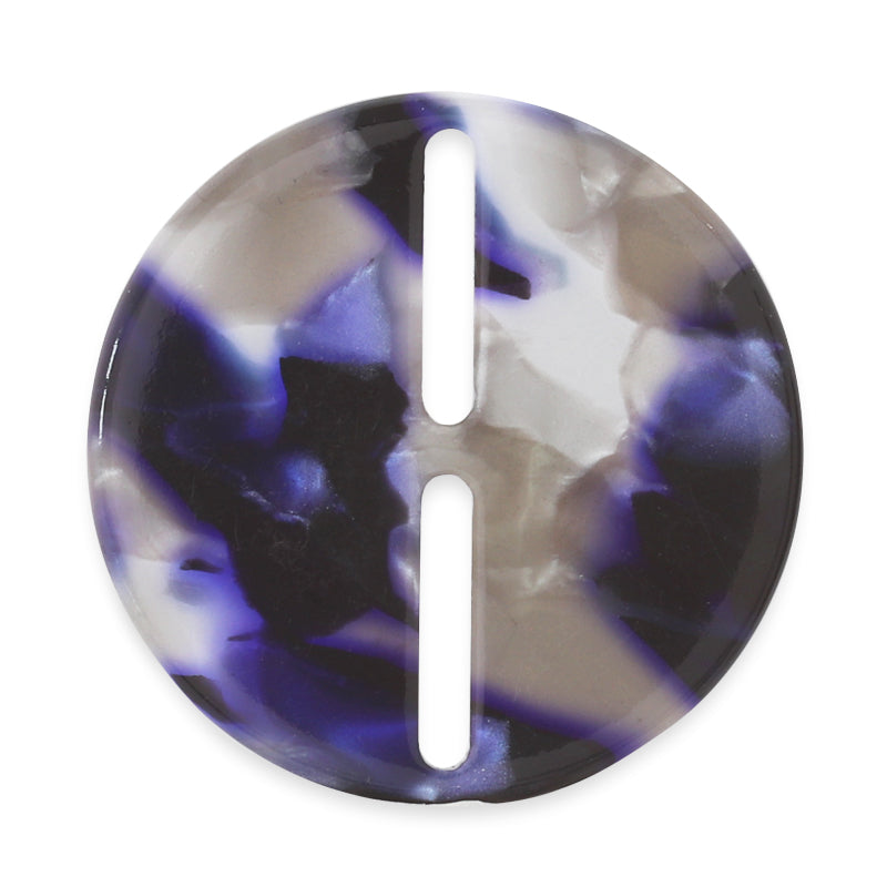 Acetate parts button -type deep blue marble [Outlet]