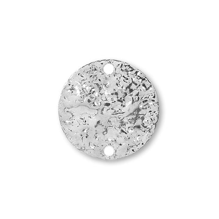Metal Parts Emboss Round No.1 2 Hole Rhodium Color [Outlet]