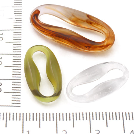 Acrylic German Ring Oval 6 Light Olive