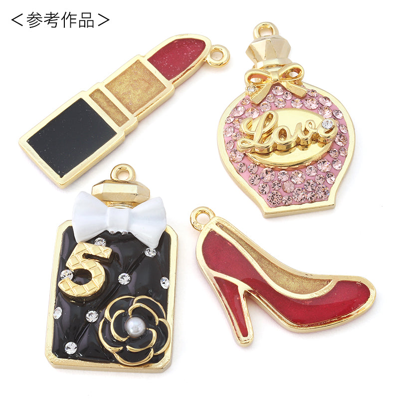 Resin frame with ring high heels gold