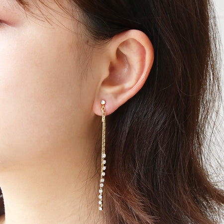 Earrings screw type with stones rhodium color