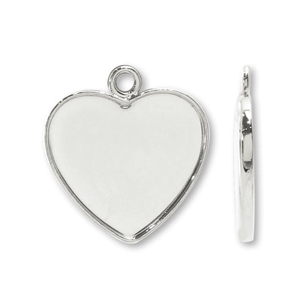 Meal plate with plain heart ring, rhodium color