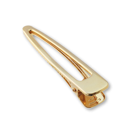 Flat metal clip triangular center opening gold