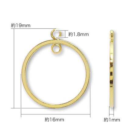 Metal ring parts thin round upper and lower ring gold