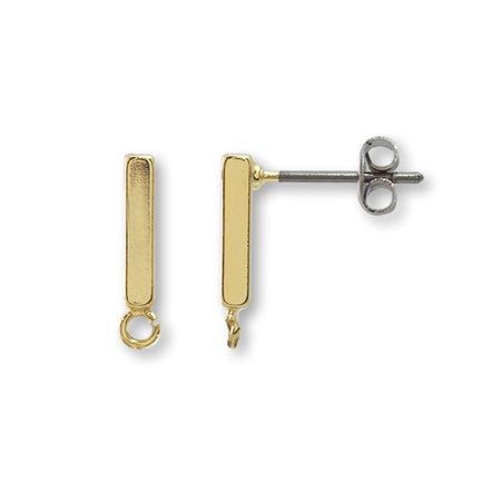 Stainless Steel Earrings Stick Corner No.3 Gold