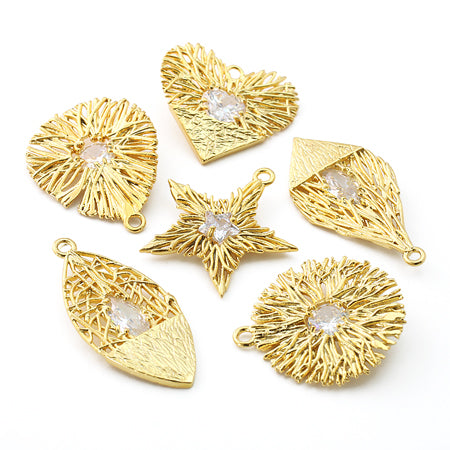 Charm Cubic Zirconia Nest Diamond Gold [Outlet]
